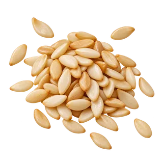 Pile of raw blanched peanuts scattered on a black background